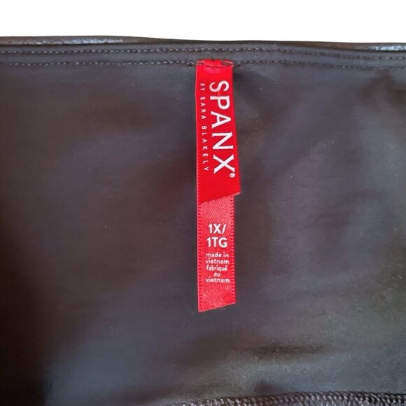 Spanx Womens Faux Leather Legging Plus Sz 1X Black Stretch Slimming Shaping 2437 - Picture 6 of 7